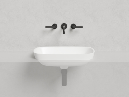 Раковина из искусственного камня S-Sense Salini Marea 1802102G 60х40 полувстраиваемая цвет белый без отверстий под смеситель